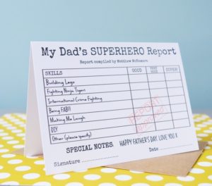 Dad's Superhero report