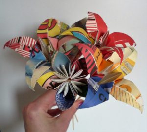 Origami paper flowers